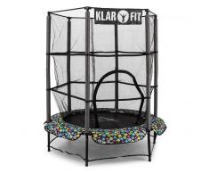 KLARFIT Rocketkid 5 Cama elástica 140 cm Red de seguridad Estampado de flores (FIT11-Rocketkid-5)
