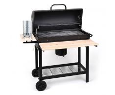 OneConcept Beefbutler Set parrilla de madera BBQ ahumadero + encendedor eléctrico 350W (PL-Beefbutler-Set)