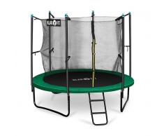 KLARFIT Rocketstart 250 Cama elástica Trampolin 250cm Red de seguridad Verde (FIT11-Rocketstart250)