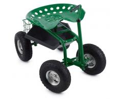Waldbeck Park Ranger Silla de jardín 130 kg Con ruedas Compartimento de almacenaje Acero verde (GDI7-Park-Ranger)