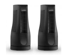Klarstein Skyscraper Office Ventilador de mesa Juego de 2 piezas Ventilador de torre 16W negro (XJ6-SkyscraperOfce2x)