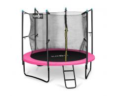 KLARFIT Rocketgirl 250 Cama elástica Trampolin 250cm Red de seguridad Rosa (FIT11-Rocketgirl250)