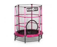 KLARFIT Rocketkid Cama elástica Trampolin 140cm Red de seguridad Rosa (FIT11-Rocketkid-2)