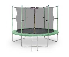 KLARFIT Rocketstart XXXL - Cama elástica Trampolin 400 cm Red de seguridad Verde (FIT11-ROCKETSTART-XX)
