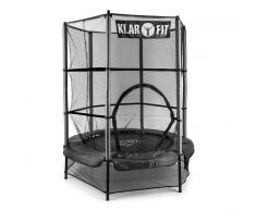 KLARFIT Rocketkid Cama elástica de 140 cm Red de seguridad en el interior negra (FIT11-Rocketkid)