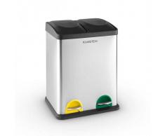 Klarstein Sistema ecológico 2 x 18 Cubo de basura de acero inoxidable 36 litros Reciclaje
