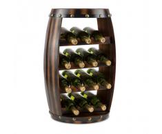 Klarstein Barrica Botellero de madera estantería para vinos de 14 botellas mader