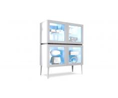 MobilierMoss Vitrina lacada 4 puertas color blanco mate - Galatik