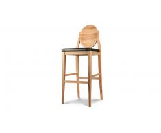 MobilierMoss Lote de 2 taburetes de bar medallón de madera, sentada 77cm - Viktor