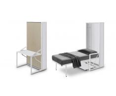 MobilierMoss Cama plegable con escritorio 90/140/160 cm- Beddesk vertical