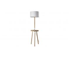 MobilierMoss Lámpara de pie de madera con cargador - Hirske
