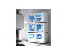 MobilierMoss Vitrina 6 puertas color lacado blanco mate - Galatik