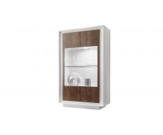 MobilierMoss Solna - Vitrina roble y lacado blanco mate