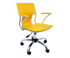 Silla oficina giratoria tapizado amarillo