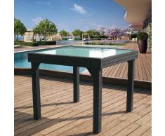 Mesa aluminio extensible Calpe antracita 180