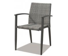 Sillon rattan aluminio ceniza Candas