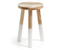 Taburete munggur natural blanco