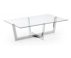 Mesa de centro acero cristal uves