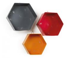 Estanteria de pared exagonos metal