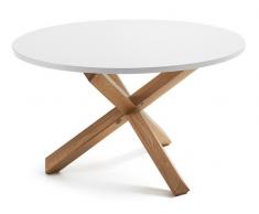 Mesa nordica blanco roble redonda 120