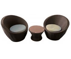 Set lounge Ovalo rattan marron