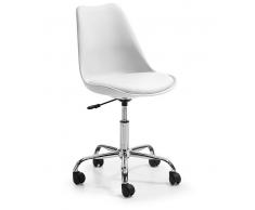 Silla oficina Tulip blanco cojin blanco