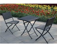Set rattan plegable 2 sillas