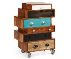 Comoda madera multicolor retro kaos