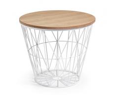 Mesa auxiliar redonda madera natural 55