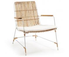 Sillon malibu metal blanco rattan