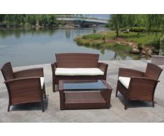 Set sofas rattan marron cones