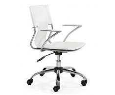 Silla oficina giratoria tapizado blanco