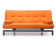 Sofa cama vintage tela naranja 195