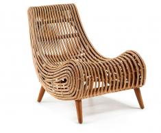 Sillon rattan natural curvo