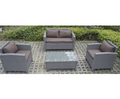 Set sofas rattan gris Grace