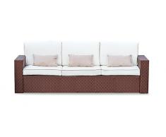 Sofa rattan chocolate 3 plazas Riviera