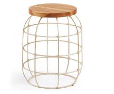 Taburete bajo hierro madera lehar