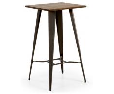 Mesa alta tolix bistro grafito madera 60x60