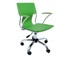Silla oficina giratoria tapizado verde