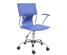 Silla oficina giratoria tapizado azul