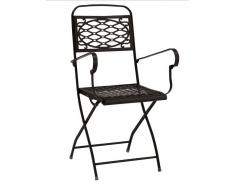 Sillon brazos jardin plegable hierro Isa