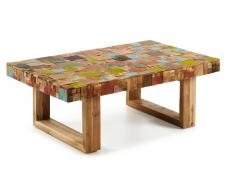 Mesa centro mosaico madera multicolor