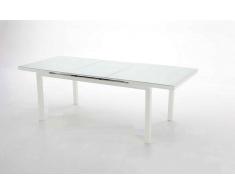 Mesa terraza aluminio blanco Taha extensible