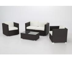 Set rattan chocolate Puerto Rico 4 plazas
