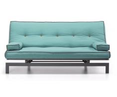 Sofa cama vintage tela turquesa 195