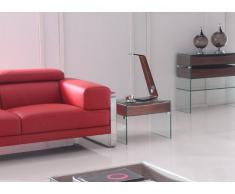 Mesa auxiliar Walnut cristal madera