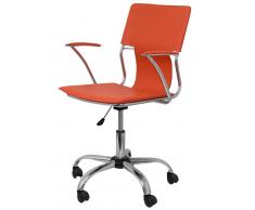 Silla oficina giratoria tapizado naranja