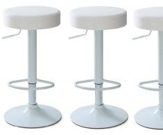 Taburete pop blanco tapizado blanco