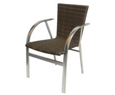 Sillon hosteleria aluminio rattan chocolate