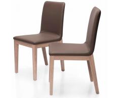 Silla nordica roble tapizada chocolate